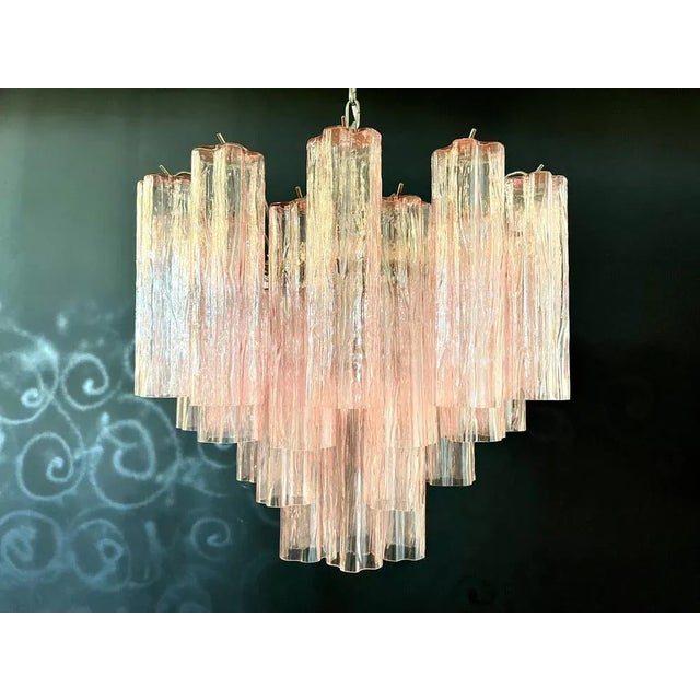 Mid-Century Modern Murano Glass Tube Chandelier For Sale - Image 3 of 13