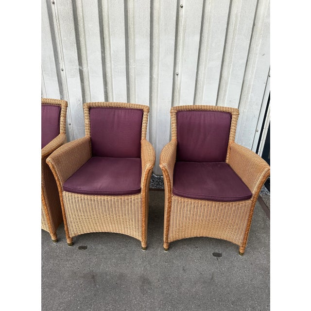 Vintage Wicker Chairs with Cushions by Lloyd Loom, 1980s, Set of 5 For Sale - Image 16 of 17
