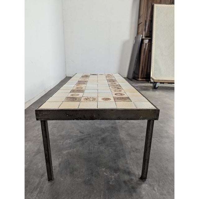 Coffee Table with Ceramic Tiles by Roger Capron For Sale - Image 6 of 8