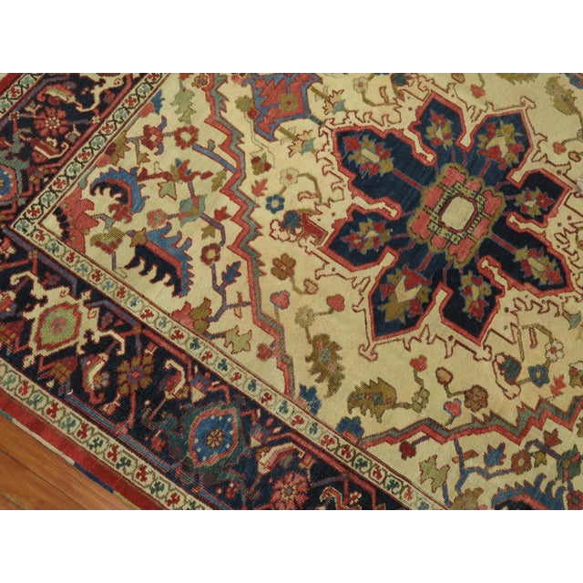 Antique Zabihi Collection Square Heriz Rug - 5'4" x 5'11" For Sale - Image 9 of 10