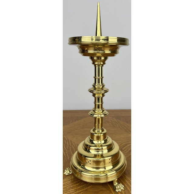 Vintage French Style Brass Gold Candleholders, Set of 2 For Sale - Image 5 of 18