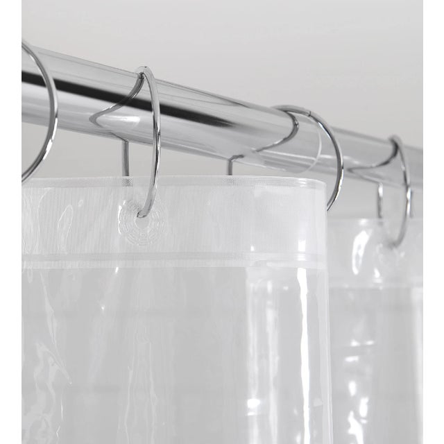 White Clear Shower Curtain Liner Anti-Bacterial Peva 70x71 Water Repellent Mainstays For Sale - Image 8 of 8
