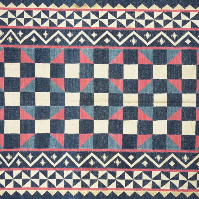 Rug & Kilim Vintage Dhurrie Rug, With Polychromatic Patterns, From Rug & Kilim For Sale - Image 4 of 6