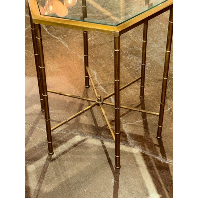 Pair of MCM Mastercraft Brass Side Tables For Sale - Image 4 of 5