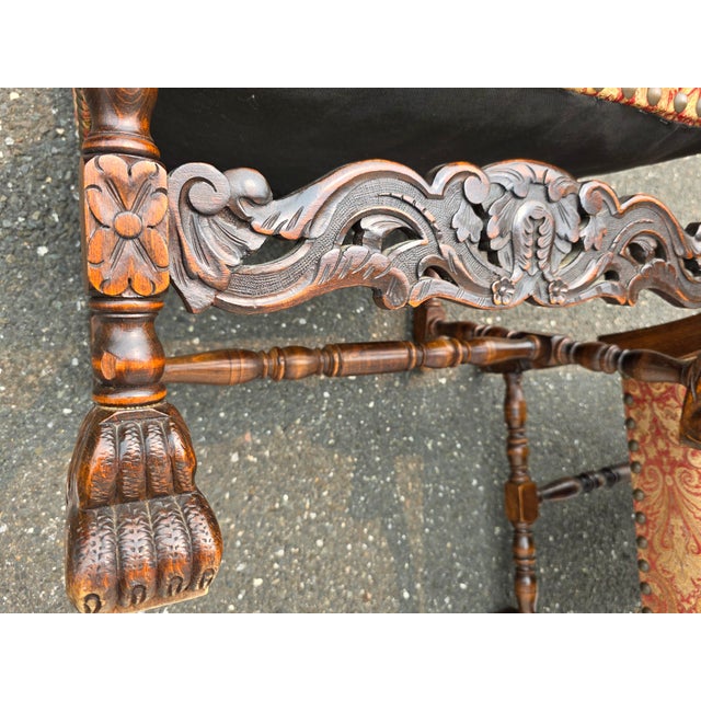 Late 19th C. Danish Louis XIV Throne Style Chairs- A Pair For Sale - Image 9 of 13