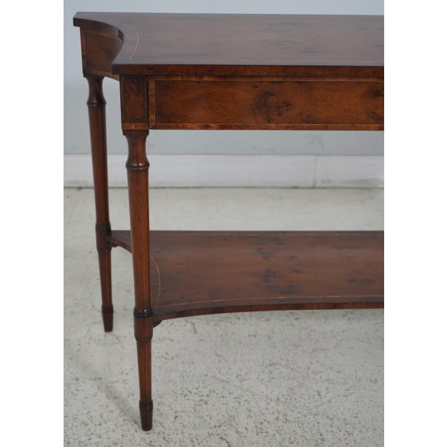 Wood & Hogan Yew Wood 2 Drawer Console Table | Chairish