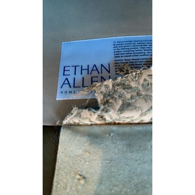 Textile Ethan Allen Leather Upholstered Arm Chair For Sale - Image 7 of 12