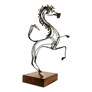 Mid Century Copper Wire Horse Sculpture Russ Shears Attributed