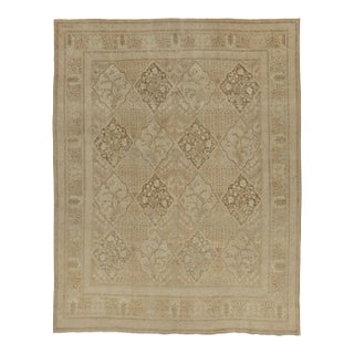 Antique Persian Tabriz Rug With Dense Floral Patterns in Beige - Rug & Kilim For Sale