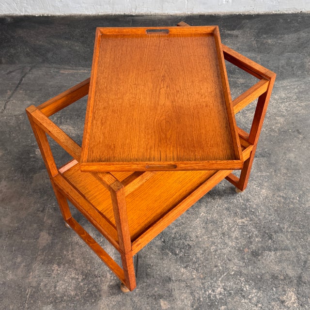 Wood 2-Tier Trolley from White and Newton, 1960s, Set of 3 For Sale - Image 7 of 10