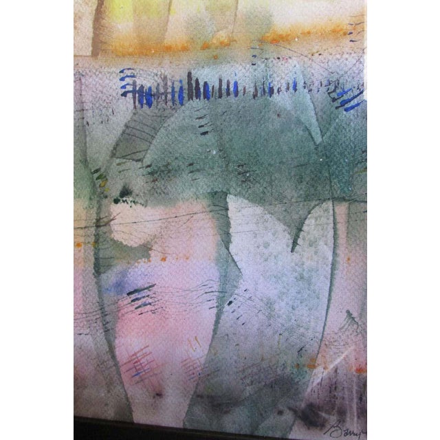 Contemporary Rhythmic Watercolor by Barry Bleach For Sale - Image 4 of 7