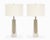Here is a pair of vintage mid century table lamps by the Laurel Lamp Company. They are a cast metal form with a mix of...