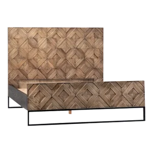 Modern Wood Parquet Queen Bed