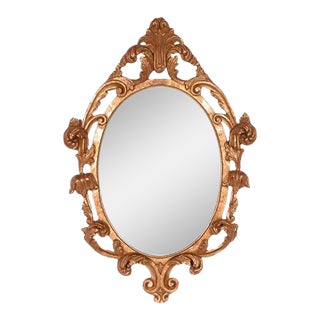 1990s Italian Hollywood Regency Style Italian Carved Wooden Mirror For Sale