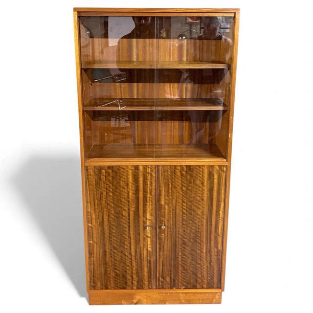 Walnut and Teak Bookcases from Morris of Glasgow, Set of 2 For Sale - Image 10 of 11