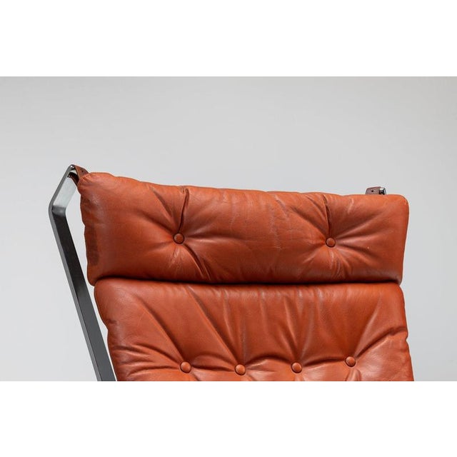 Falcon Lounge Chair Leather and Metal by Sigurd Ressell for Vatne Møbler, 1970 For Sale - Image 9 of 17