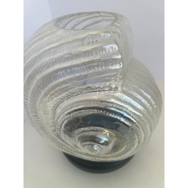 Large Vintage Nautilus Shell Glass Sculpture, 9" Hand Blown Art Glass For Sale - Image 17 of 18