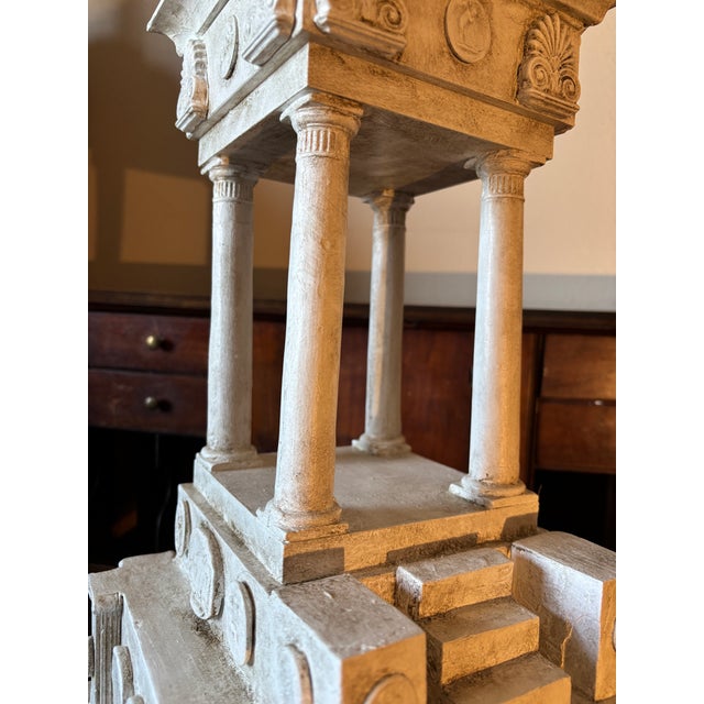 This Neoclassical Large Architectural Model Temple/Shrine richly decorated with classical Greco- Roman style details and...