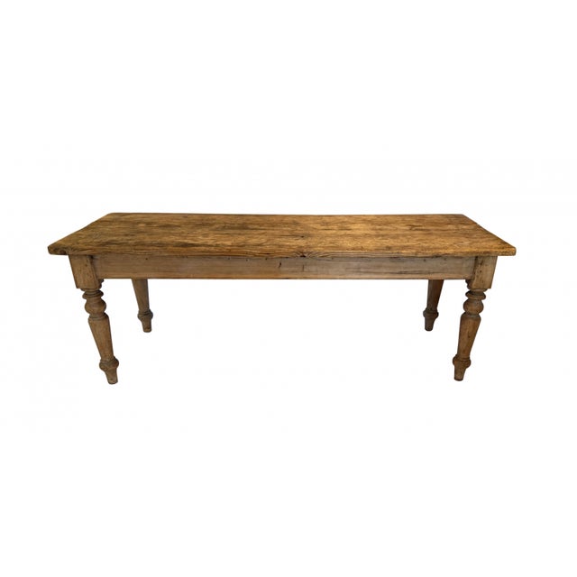 French Provincial 19th Century French Louis Philippe Farm Pine Table For Sale - Image 3 of 5