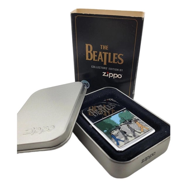 Rare 1996 Retired Beatles Abbey Road Zippo Lighter. Appears To Be Unfired W Box For Sale