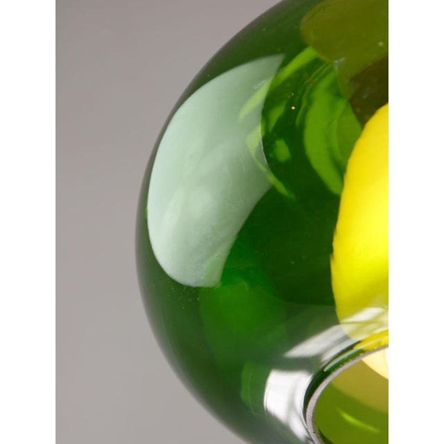 Mid-Century Modern Italian Green Glass and Brass Pendant Lamp, 1960s For Sale - Image 11 of 18