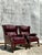 English Vintage Regency Merlot Leather Wingback Chairs - A Pair For Sale - Image 3 of 10