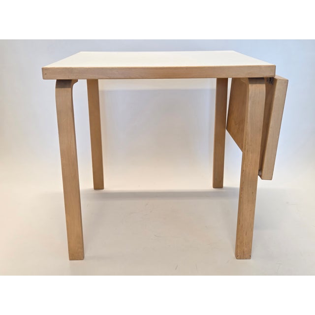 Light Yellow Vintage Drop-Leaf Table by Alvar Aalto for Artek, 1960s For Sale - Image 8 of 16