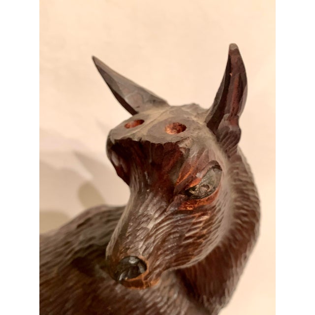Wood Mid 20th Century Large Black Forest Wooden Ibex Carving For Sale - Image 7 of 13