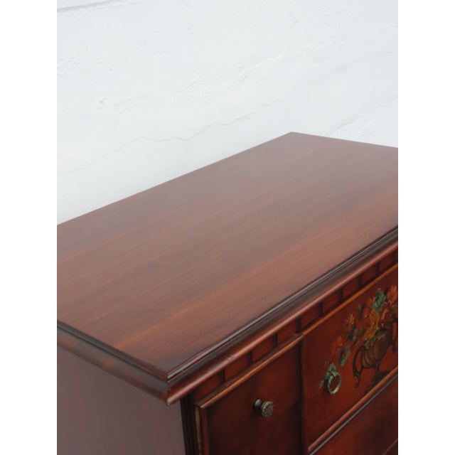 Wood Early 1900s Carved Hand Painted Tall Chest of Drawers 6895 For Sale - Image 7 of 17