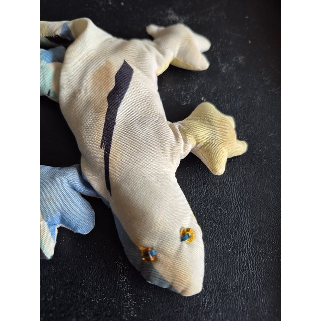 Hand Crafted Textile Treasures- Pair of 1990 Geckos For Sale - Image 10 of 18