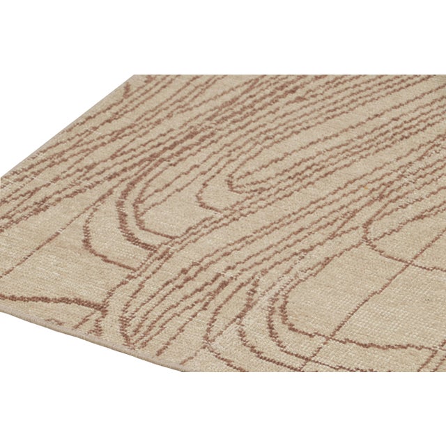 Rug & Kilim’s Contemporary Sketch Rug in Beige and Brown, 4x6 For Sale In New York - Image 6 of 8