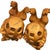 Wood Mid 20th Century Chinese Export Carved Wood Guardian Foo Dog Statue, Pair For Sale - Image 7 of 14