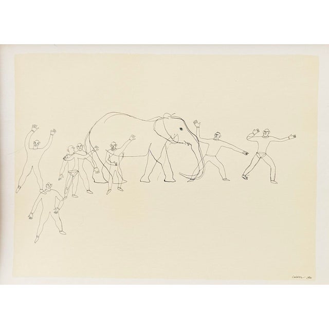 American Alexander Calder - 2 Framed Circus Prints - Trapeze & Elephant- 1931/2 - For Sale - Image 3 of 6