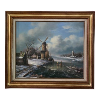 Late 20th Century Dutch Landscape Painting For Sale