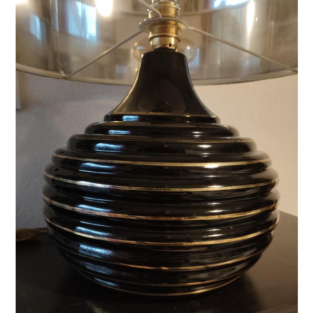 1980s Modern Art Table Lamp with Ceramic Ball Base, 1980s For Sale - Image 5 of 8