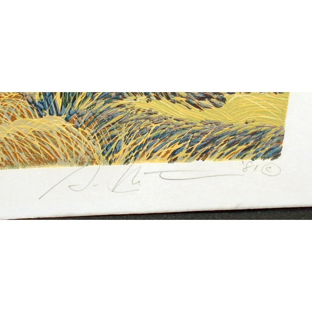 Impressionist Gordon Mortensen "Autumn on the Sioux" Hand Signed LTD Ed Woodcut Art 1981 Last1 For Sale - Image 3 of 4