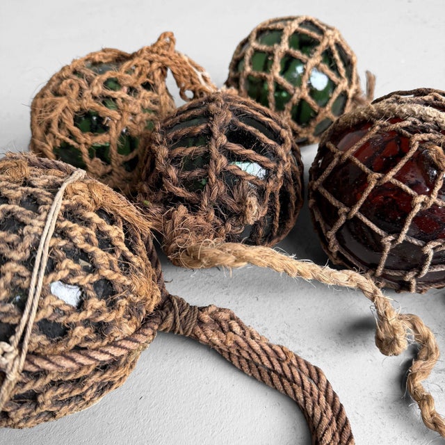 Japanese Ukidama Glass Fishing Floats, 1950s, Set of 5 For Sale - Image 4 of 18
