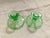 Victorian Vintage Pair of Light Green Depression Glass Pillar Holders For Sale - Image 3 of 4