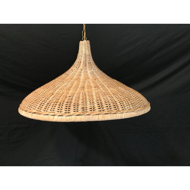 Mid 20th Century Vintage Wicker Parasol Pendant Light Chairish