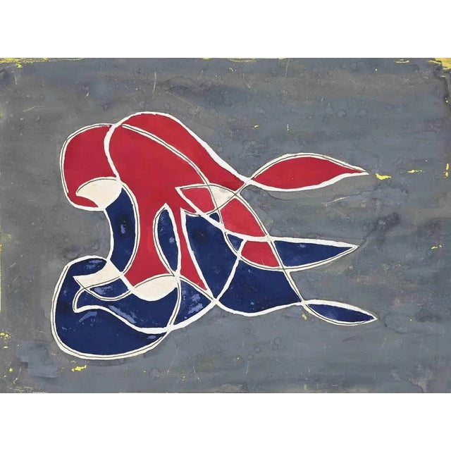 Abstract Composition is an Original Ink and Tempera on paper realized by an unknown artist of mid-20th century. The...