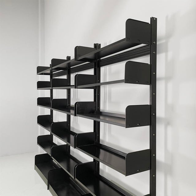 Italian Modern Modular Black Congresso Bookcase attributed to Lips Vago, 1970s, Set of 3 For Sale - Image 6 of 18