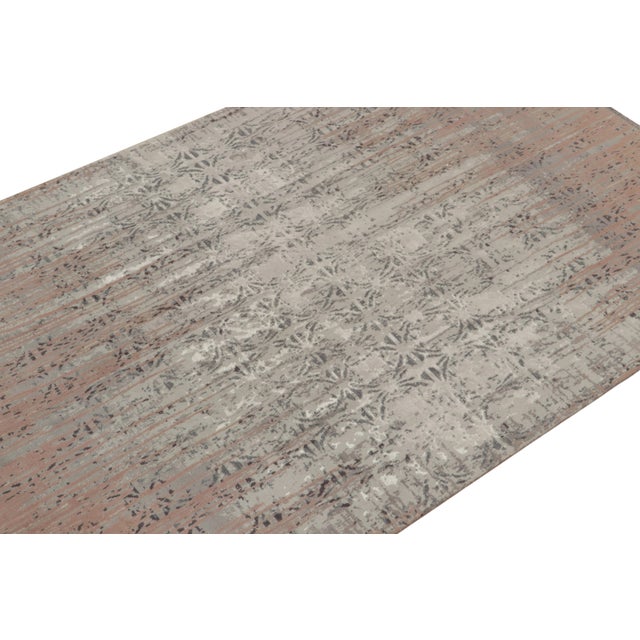Rug & Kilim Rug & Kilim’s Contemporary Rug in Pink & Gray Abstract Pattern For Sale - Image 4 of 7