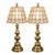 Vintage Brass Capiz Shell Lamp Set For Sale
