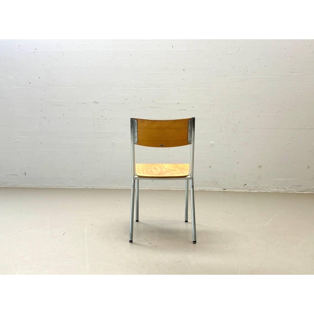 Brown Swiss Bigla Stacking Chair in Beech For Sale - Image 8 of 17