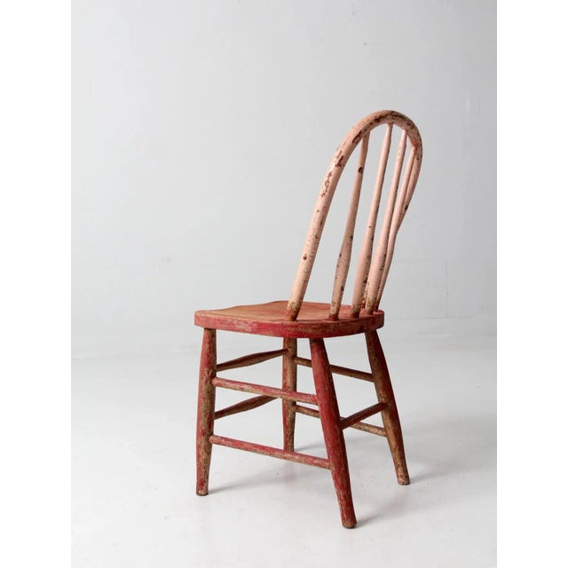 Vintage Painted Pink Kid's Chair For Sale - Image 4 of 12