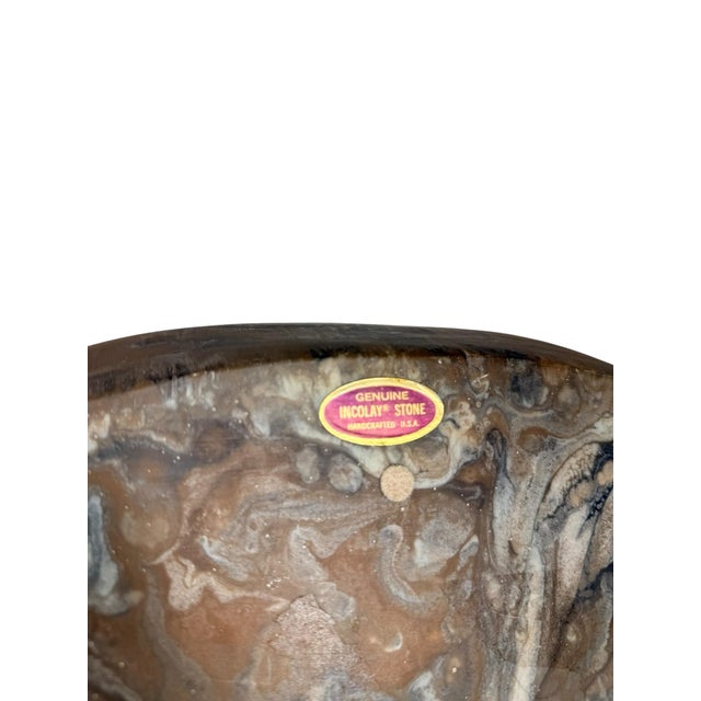 Vintage Incolay Stone Desk Organizer - Deer Hunting Scene - Rustic Forest For Sale - Image 9 of 11