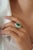 Metal Chic 5.03ct Emerald and 1.99ct Diamond Pear Cocktail Ring in 18k White Gold Size 5 For Sale - Image 7 of 18