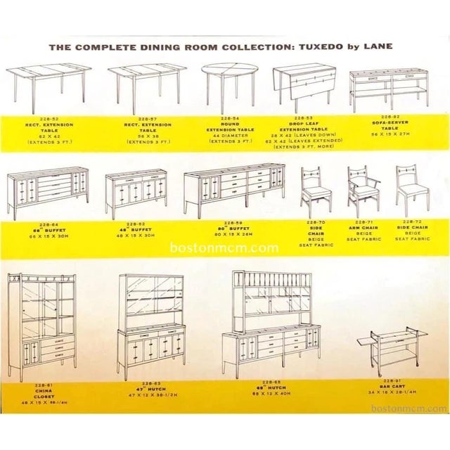 Mid-Century Modern Lane Tuxedo Bowtie-Inlaid Drop Leaf Dining Table For Sale - Image 15 of 15