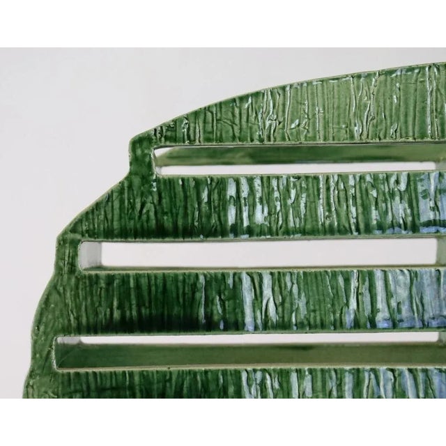Ceramic Mid-Century Ceramic Green Artwork For Sale - Image 7 of 8