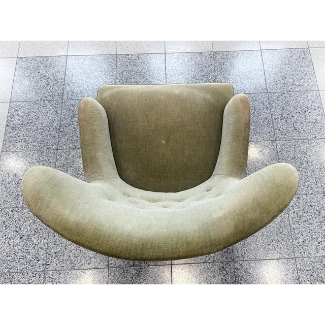 Danish Modern Mohair Wingback Armchair in the Style of Frits Henningsen For Sale - Image 9 of 15